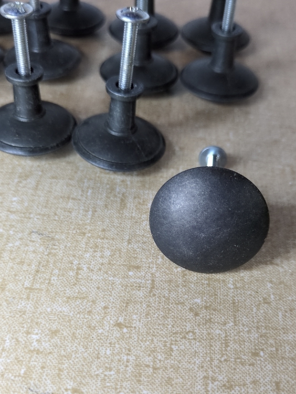12 Round Bronze Cabinet Drawer Knobs Pulls w/ Screws Vintage Rustic Cottage